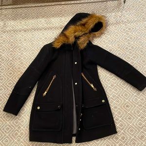 JCREW coat. Italian wool. Removable fur!